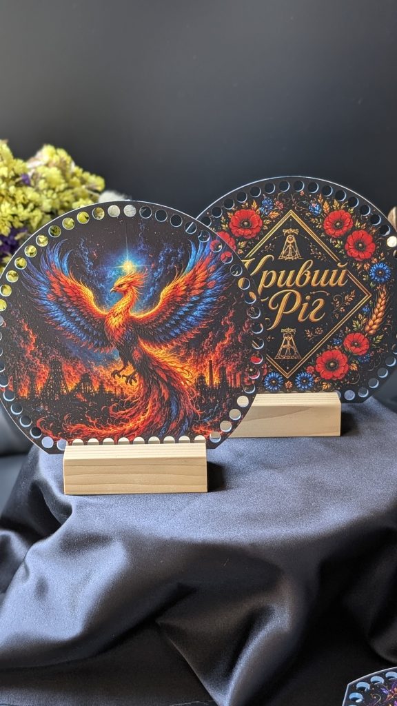 Акрилові боковинки для сумки Фенікс Кривий Ріг  — круглий обріз, 20 × 18 см