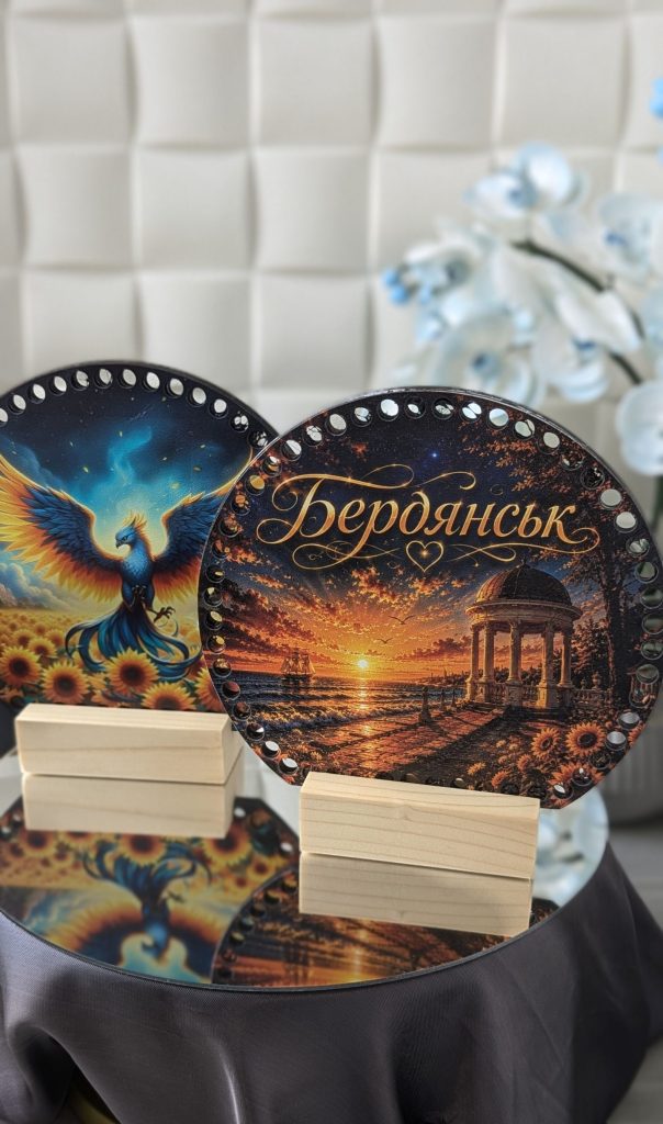Шкіряні боковинки для в’язання сумки Фенікс Бердянськ  – круглий обріз 18 × 20